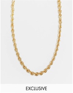 Эксклюзивное золотистое массивное ожерелье с плетеным дизайном Designb london