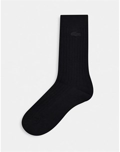 Черные однотонные носки Lacoste