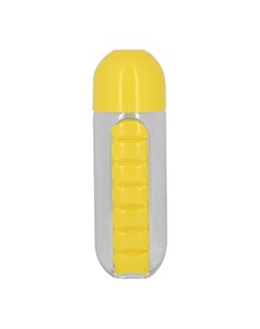 Бутылка для воды PILLS с таблетницей yellow 500 мл Fun