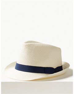 Мягкая мужская шляпа с контрастной лентой Marks & spencer