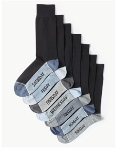 Мужские носки Cool Freshfeet с надписями Дни недели 7 шт Marks & spencer