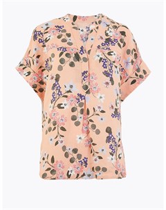 Льняная блузка Popover с цветочным принтом Marks & spencer