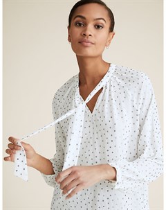 Блузка с длинным рукавом в металлический горошек Marks Spencer Marks & spencer