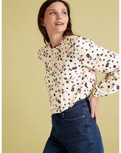 Блузка из вискозы с длинным рукавом и цветочным принтом Marks Spencer Marks & spencer