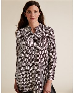 Удлиненная блузка с длинным рукавом и геометрическим принтом Marks Spencer Marks & spencer