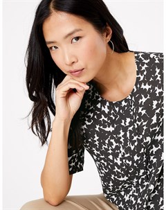 Блузка стандартного кроя с цветочным принтом спереди Marks Spencer Marks & spencer