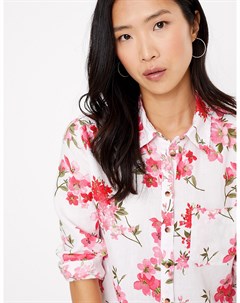 Рубашка с длинным рукавом из льна с цветочным принтом Marks Spencer Marks & spencer