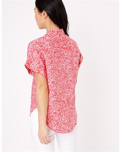 Рубашка из чистого льна с цветочным принтом Marks Spencer Marks & spencer