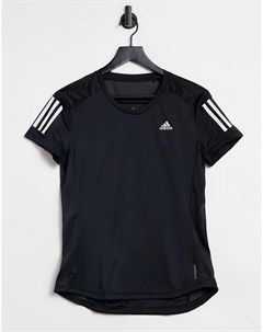 Черная футболка с 3 полосками adidas Running Adidas performance
