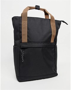 Черный рюкзак с контрастными коричневыми ручками Asos design