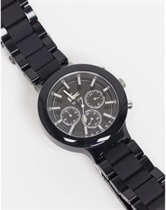 Черные мужские часы с круглым циферблатом и металлической отделкой Borneo Lacoste