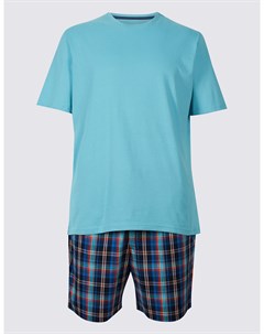 Пижама мужская сет футболка и шорты из 100 хлопка Marks & spencer