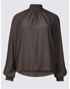Блуза со стойкой и длинным рукавом Marks & spencer