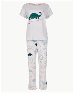Пижама хлопковая Dino Snore Marks & spencer