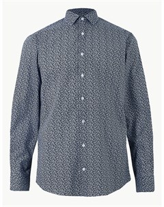 Рубашка мужская в цветочек с добавлением хлопка Marks & spencer