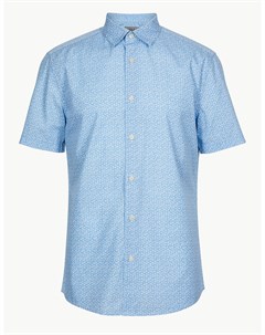 Хлопковая мужская рубашка с мелким принтом Marks & spencer