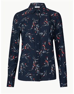 Женская рубашка с цветочным рисунком и длинным рукавом Marks & spencer