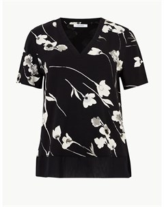 Женская футболка в цветочек с коротким рукавом Marks & spencer