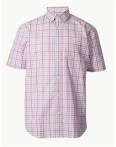 Хлопковая мужская рубашка в клетку Marks & spencer