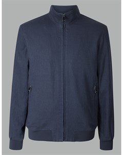Куртка бомбер из хлопка с добавлением льна и технологией Stormwear Marks & spencer
