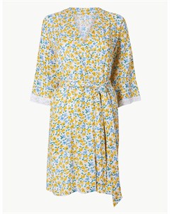 Короткий халат с цветочным принтом Ditsy Marks & spencer