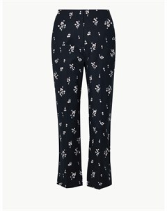 Узкие укороченные брюки с цветочным принтом Marks & spencer