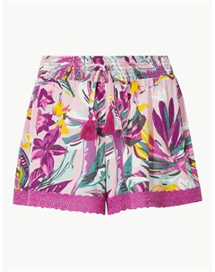Пижамные шорты с тропическим принтом Marks & spencer