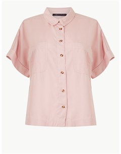 Рубашка с коротким рукавом декорирована контрастными пуговицами Marks & spencer