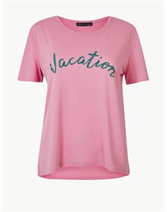 Свободная женская футболка с цветной надписью Vacation Marks & spencer