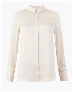 Атласная блуза с длинным рукавом Marks & spencer