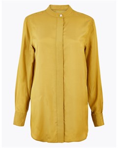 Длинная облегающая блуза с воротником в стиле мандарин Marks & spencer