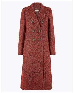 Длинное женское пальто дафлкот в елочку Marks & spencer