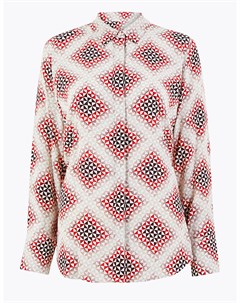 Рубашка из крепа с геометрическим принтом Marks & spencer