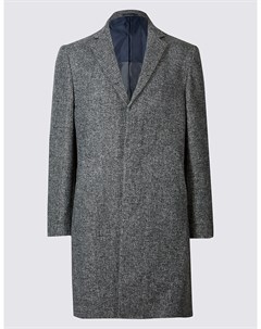 Пальто мужское с принтом Гусиная лапка и добавлением шерсти Marks & spencer
