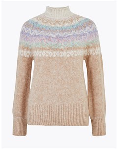 Свободный джемпер Fair Isle с воротником стойкой Marks Spencer Marks & spencer