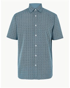 Мужская рубашка с мелким геометрическим принтом Marks & spencer