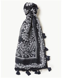 Квадратный шарф с кисточками Marks & spencer