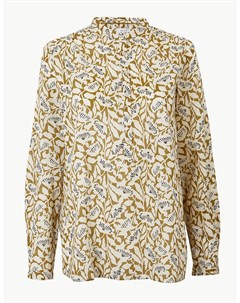 Рубашка из 100 го чистого хлопка с цветочным принтом Marks & spencer