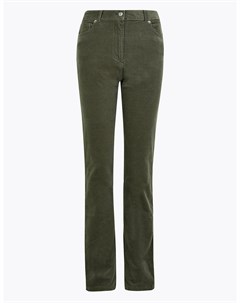 Вельветовые прямые брюки средней посадки Marks & spencer