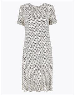 Трикотажное платье свинг с абстрактным принтом Marks & spencer