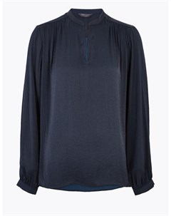 Атласная блузка с длинным рукавом и V образным вырезом Marks Spencer Marks & spencer