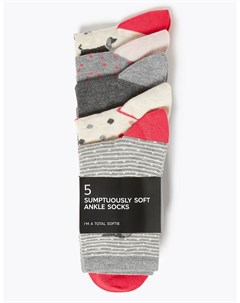 Носки до лодыжки с технологией Sumptuously Soft 5 пар Marks & spencer