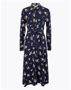 Платье рубашка миди с цветочным поясом Marks Spencer Marks & spencer