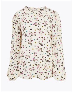 Блузка из вискозы с длинным рукавом и цветочным принтом Marks Spencer Marks & spencer