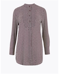 Удлиненная блузка с длинным рукавом и геометрическим принтом Marks Spencer Marks & spencer