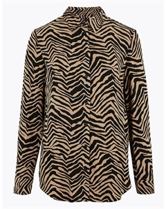 Удлиненная рубашка с принтом зебры и длинным рукавом Marks Spencer Marks & spencer