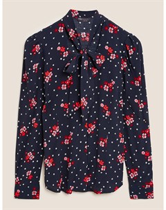 Блузка с объемными рукавами и цветочным принтом Marks Spencer Marks & spencer