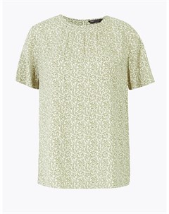 Блузка с круглым вырезом и коротким рукавом Marks & spencer
