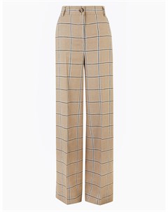 Льняные брюки в клетку с широкими штанинами Marks Spencer Marks & spencer