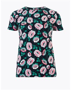 Женская футболка из хлопка с цветочным принтом Marks Spencer Marks & spencer